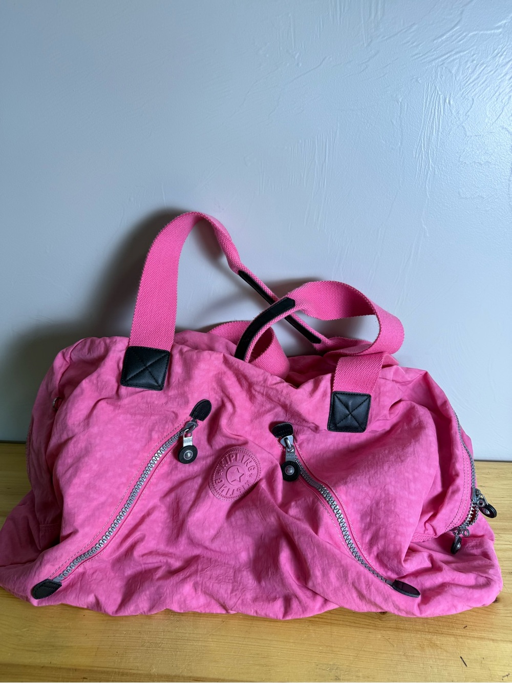 Kipling Large Pink Crushable Duffle Bag‎ Carryon Travel Sports